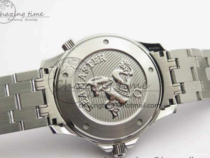 0823 Flexible Seamaster 300M SS OMF 1:1 Best Edition Black Dial Matt Black Ceramic Bezel On SS Bracelet A 8147